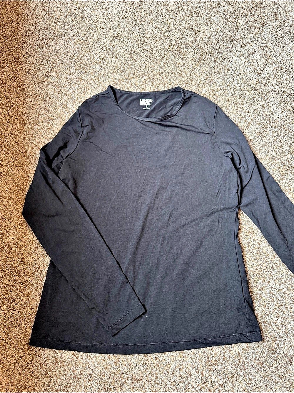 Lands' End Long Sleeve Top - swim shirt. in Black Size Small